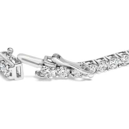 14K White Gold 7.0 cttw 4-Prong Set Lab Grown Diamond 7" Tennis Bracelet Bids.com