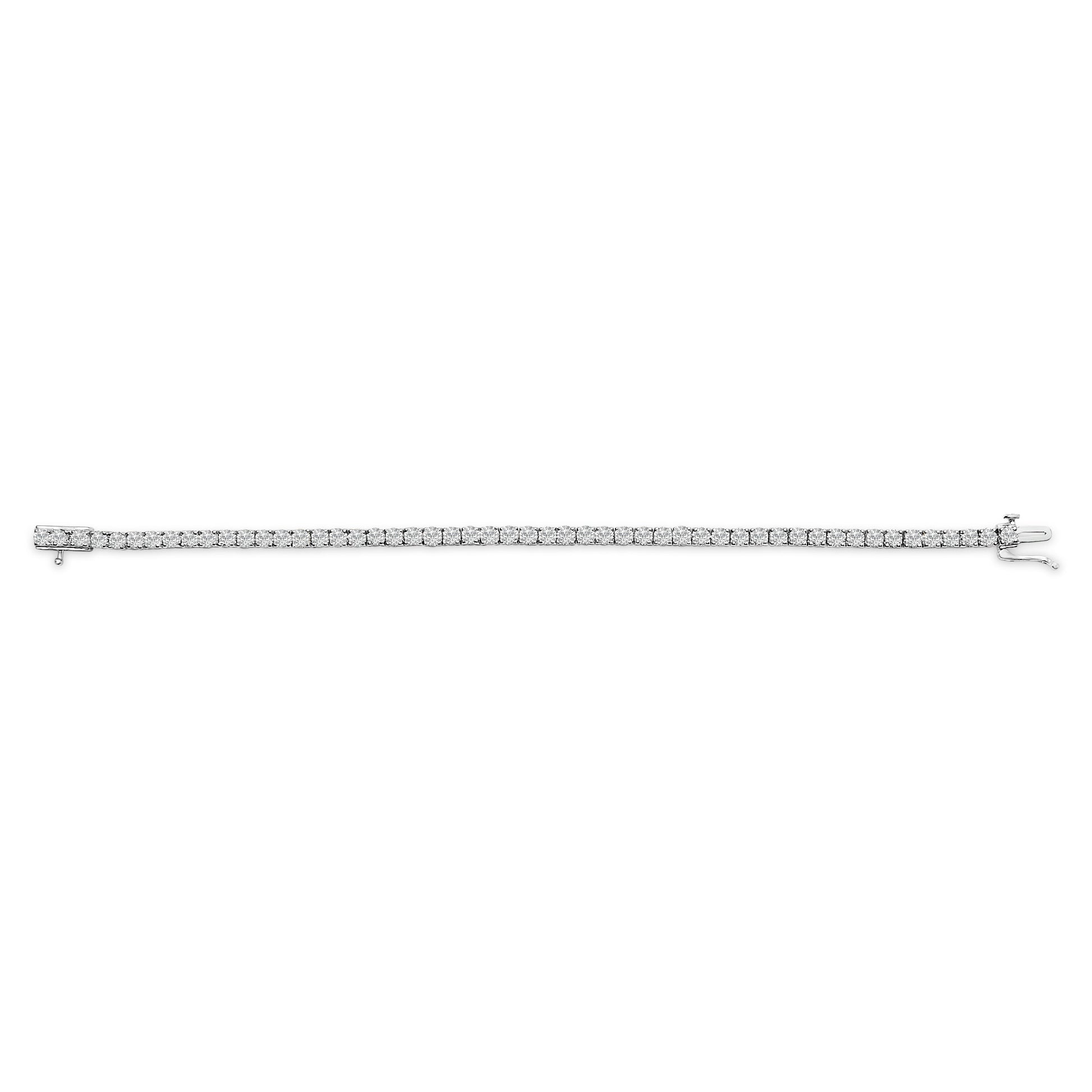 14K White Gold 7.0 cttw 4-Prong Set Lab Grown Diamond 7" Tennis Bracelet Bids.com