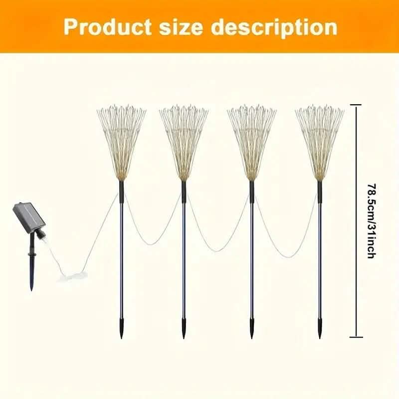 60 LED Multicolor Outdoor Solar Powered Firework Lights DailySale