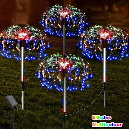 60 LED Multicolor Outdoor Solar Powered Firework Lights DailySale