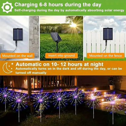 60 LED Multicolor Outdoor Solar Powered Firework Lights DailySale