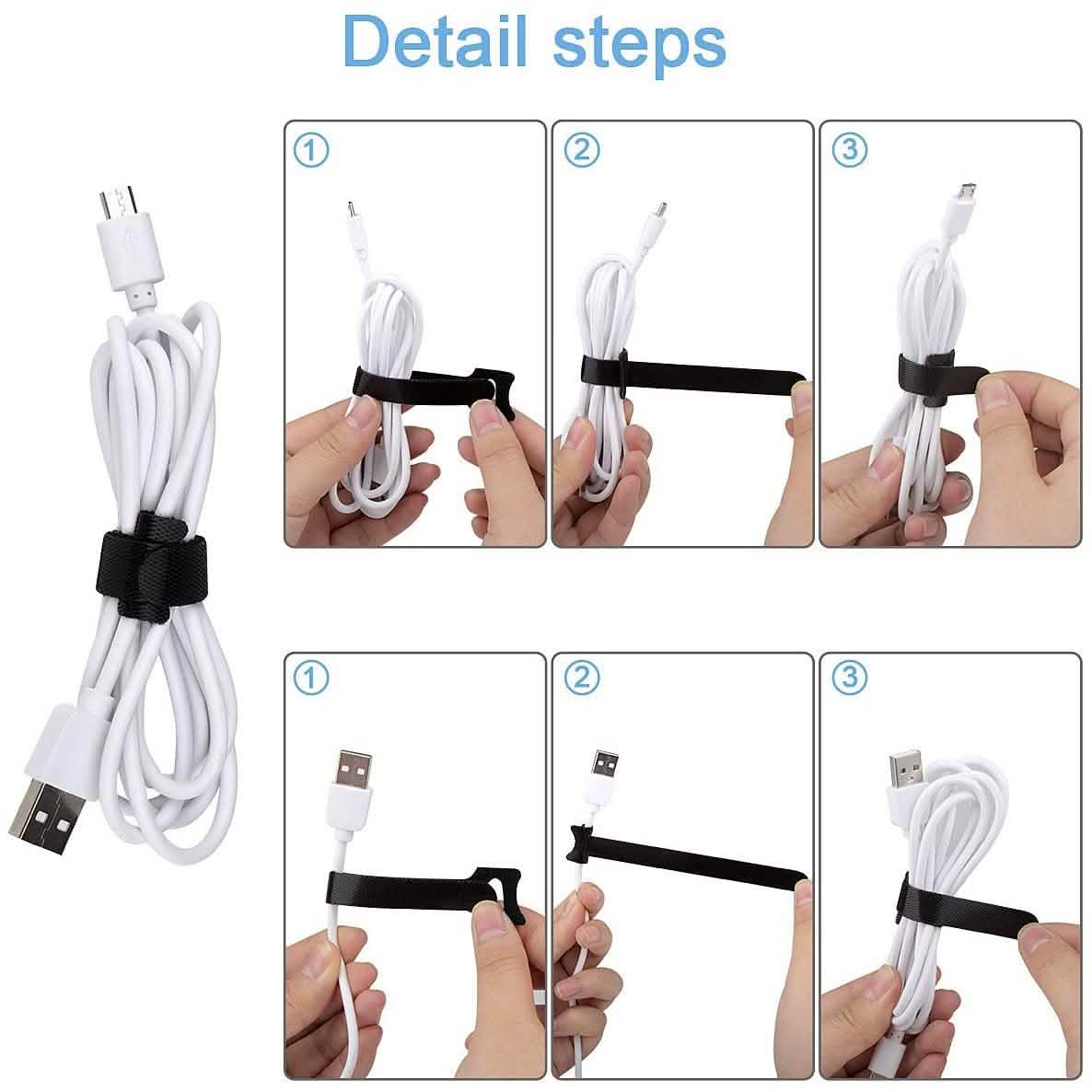 60-Pack: 6 Inches Reusable Cable Ties DailySale