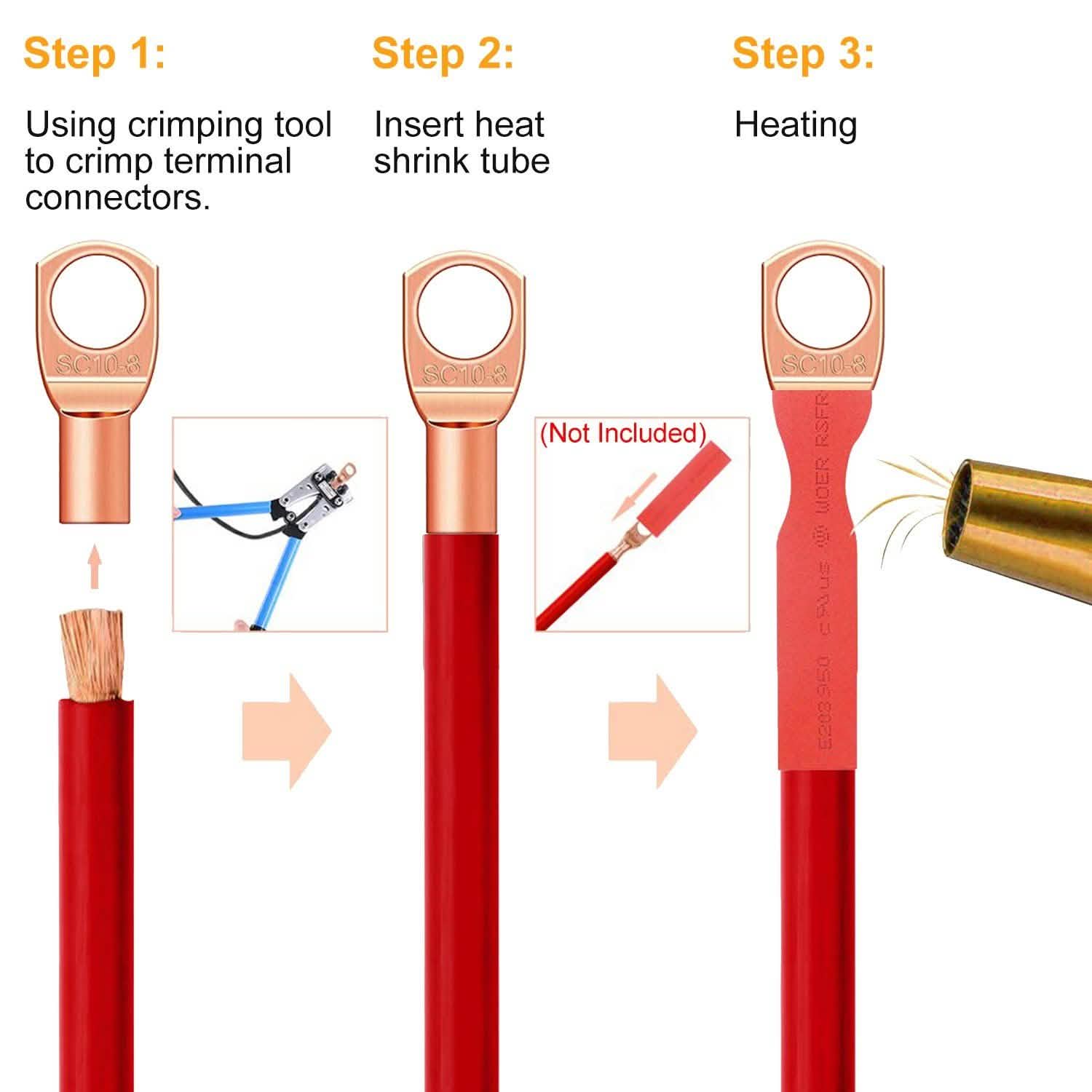 60-Piece: Battery Bare Copper Ring Lug Terminals DailySale