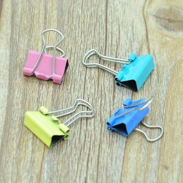 60-Pieces: 15mm Colorful Metal Paper File Ticket Binder Clips DailySale
