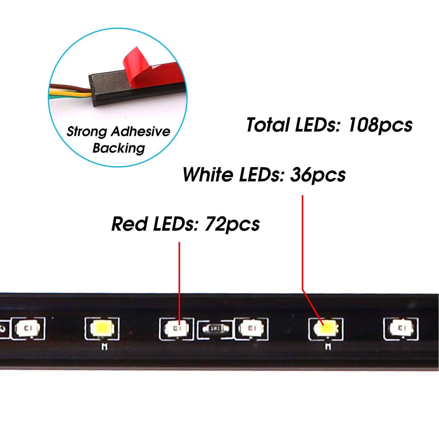 60" Truck Tailgate Brake/Reverse/Turn Signal LED Light Stip DailySale