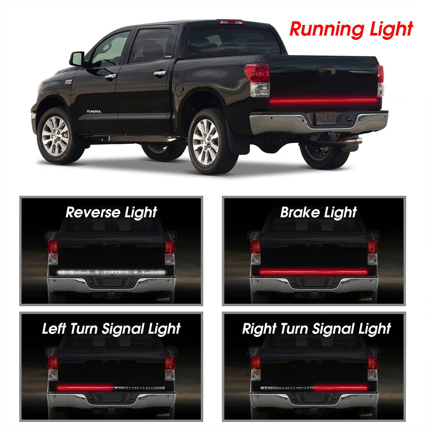 60" Truck Tailgate Brake/Reverse/Turn Signal LED Light Stip DailySale