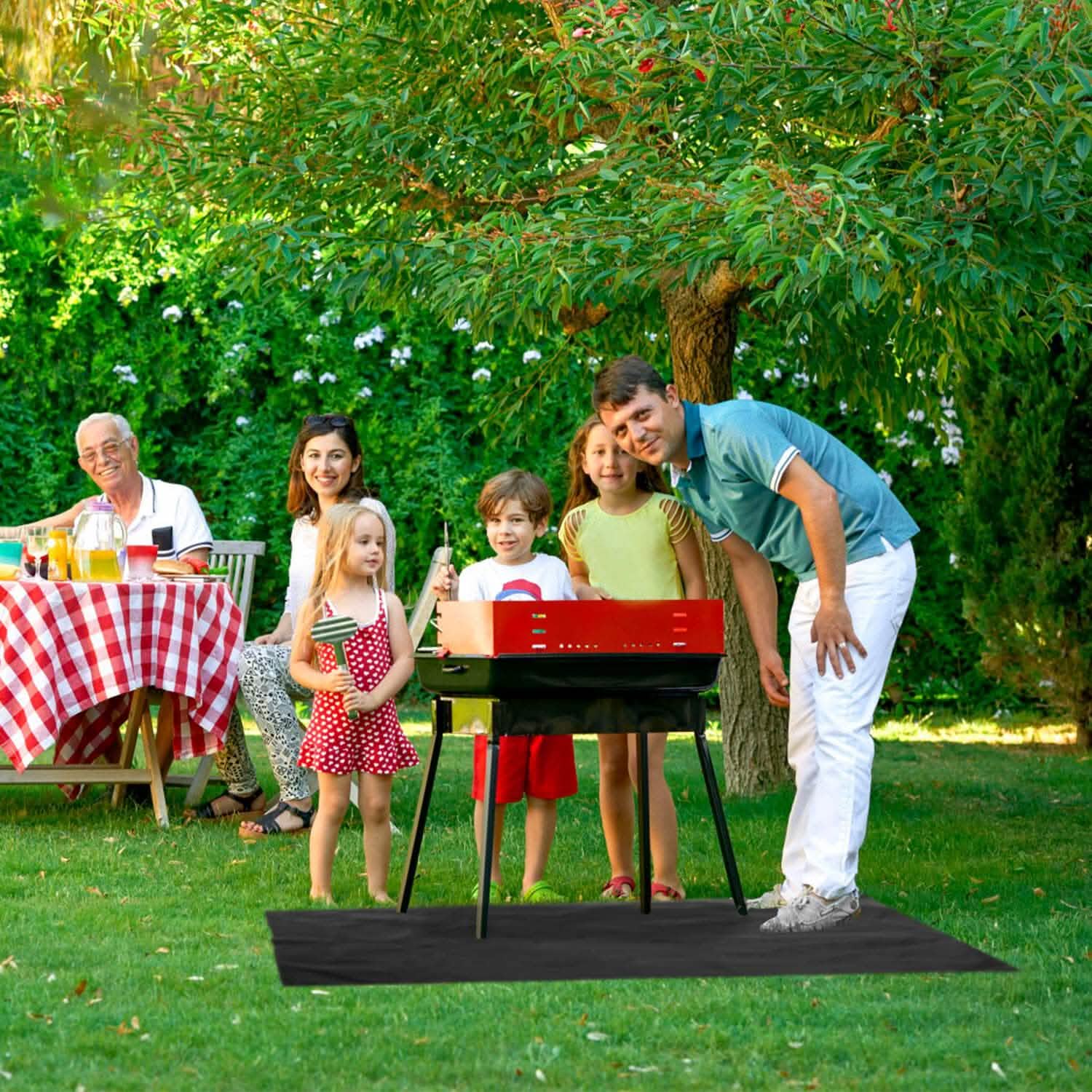 60 x 39" Under Grill Mat Folding Oil Absorbent Reusable Water Resistant DailySale