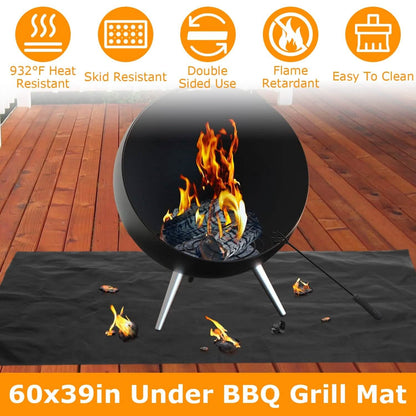 60 x 39" Under Grill Mat Folding Oil Absorbent Reusable Water Resistant DailySale