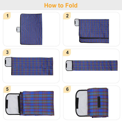 60" x 78" Foldable Waterproof Picnic Blanket with Strap DailySale