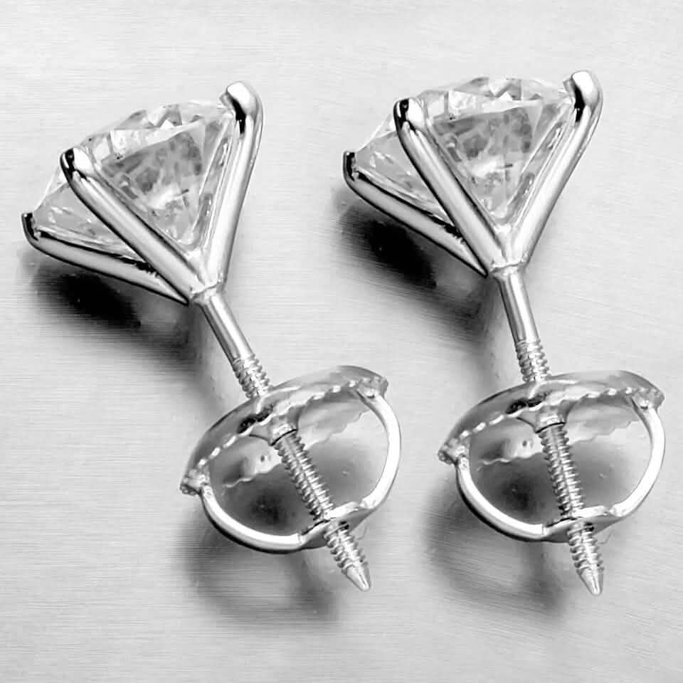6.00 Ct Certified F VS2 Round Lab Grown Diamond 18K Stud Earrings DailySale
