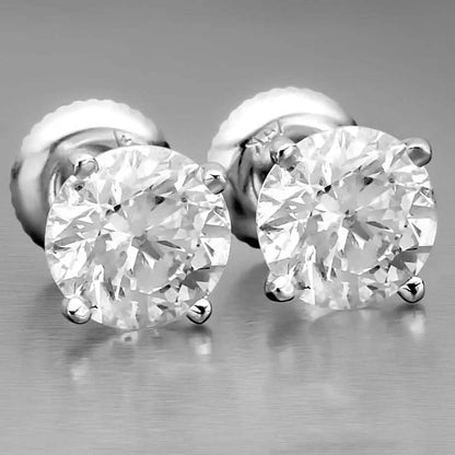 6.00 Ct Certified F VS2 Round Lab Grown Diamond 18K Stud Earrings DailySale