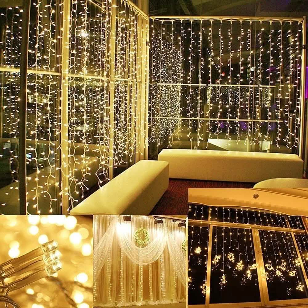 600 LED 9.8 x 19.6 FT. LED Curtain Lights with 8 Light Modes and Memory Function DailySale