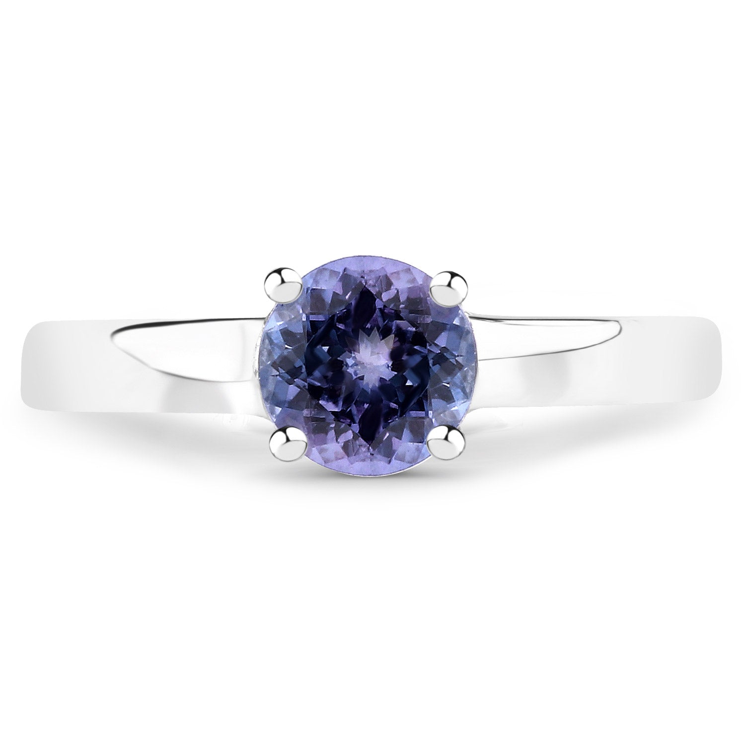 0.95 Carat Genuine Tanzanite .925 Sterling Silver Ring Bids.com