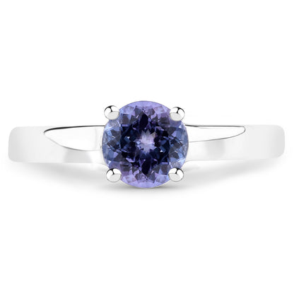 0.95 Carat Genuine Tanzanite .925 Sterling Silver Ring Bids.com