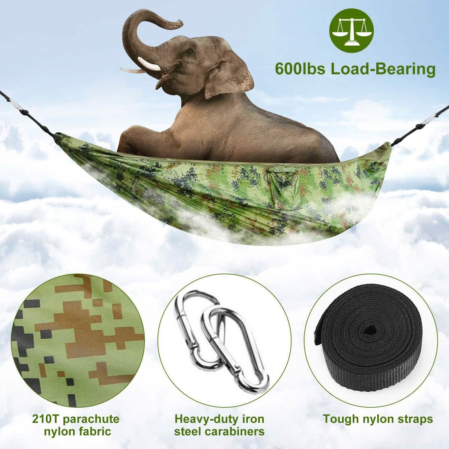 600lbs Load 2 Persons Hammock with Mosquito Net DailySale
