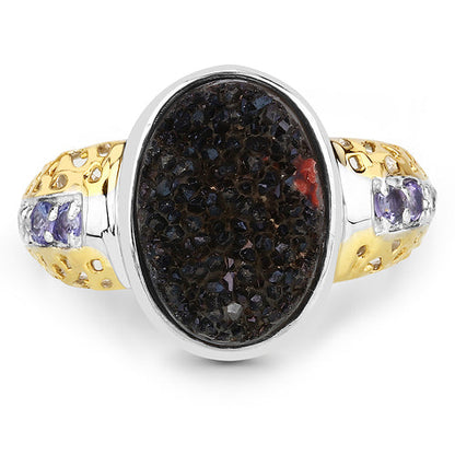 4.74 Carat Genuine Multi Stones .925 Sterling Silver Ring Bids.com