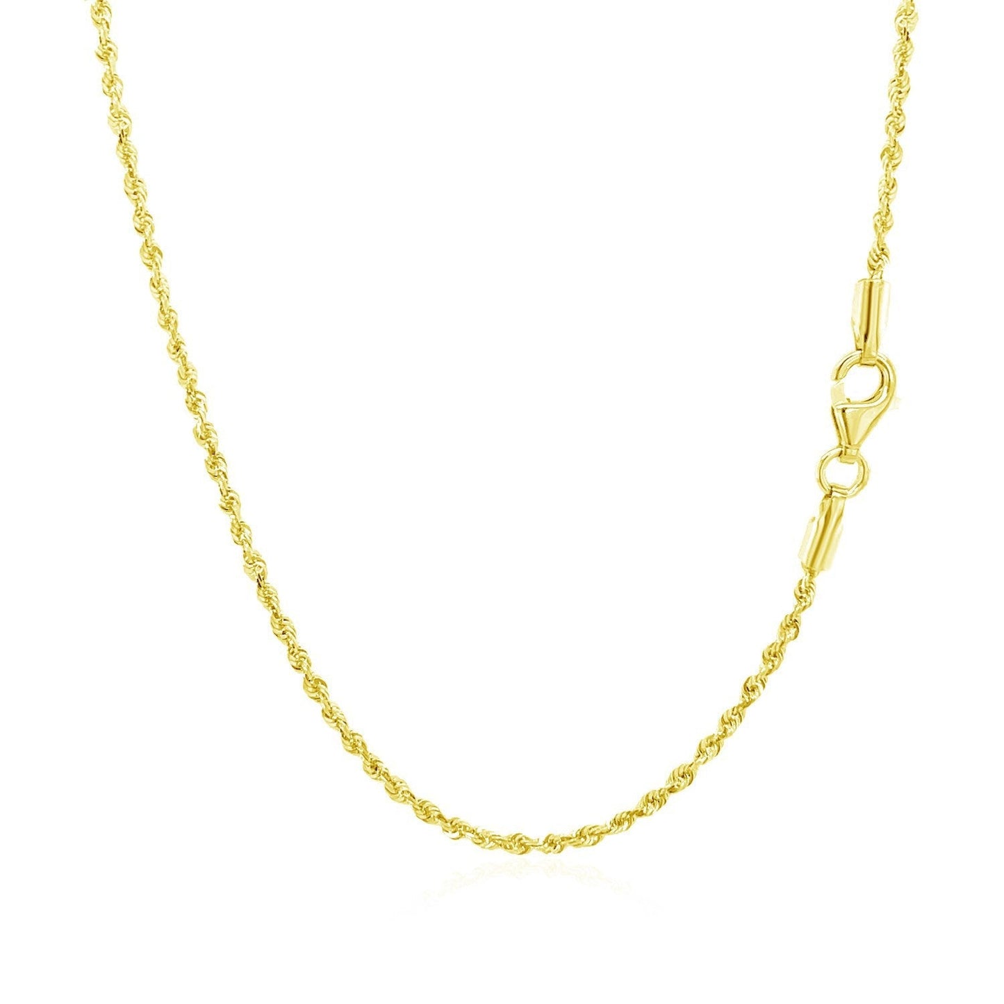 10k Yellow Gold Solid Diamond Cut Rope Chain 1.5mm Bids.com
