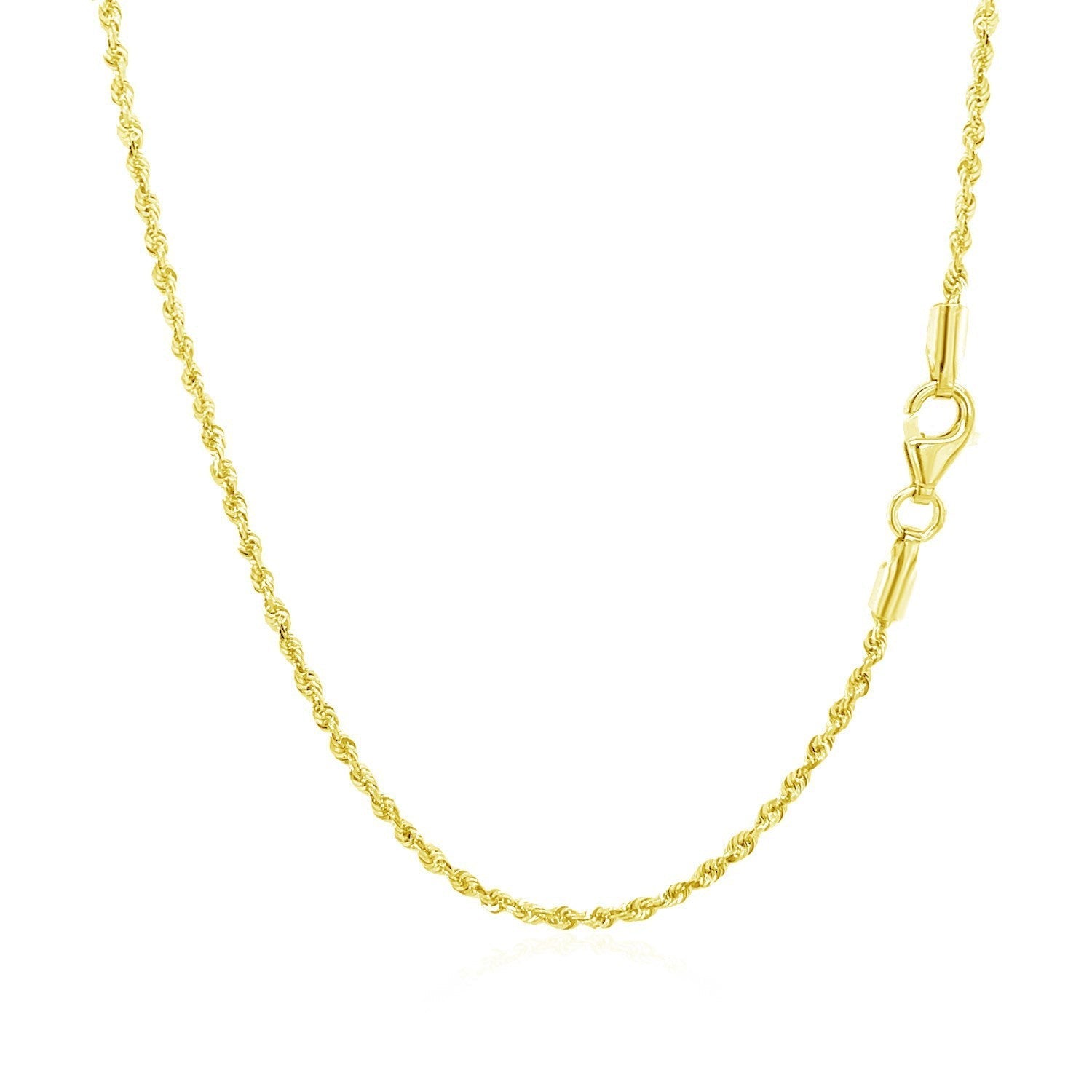 10k Yellow Gold Solid Diamond Cut Rope Chain 1.5mm Bids.com