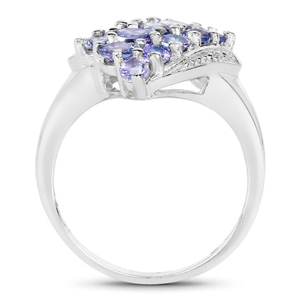 1.85 Carat Genuine Tanzanite .925 Sterling Silver Ring Bids.com