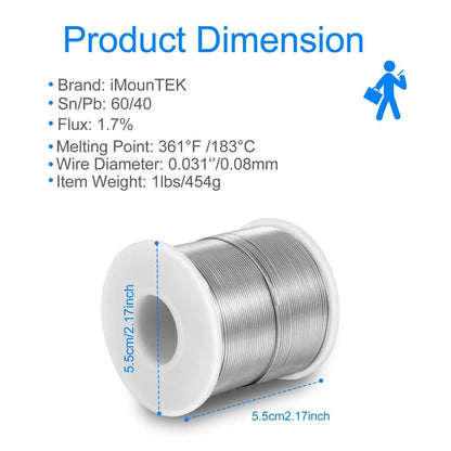 60/40 Tin Lead Rosin Core 0.8mm 1.7% Flux Electrical Solder Wire DailySale