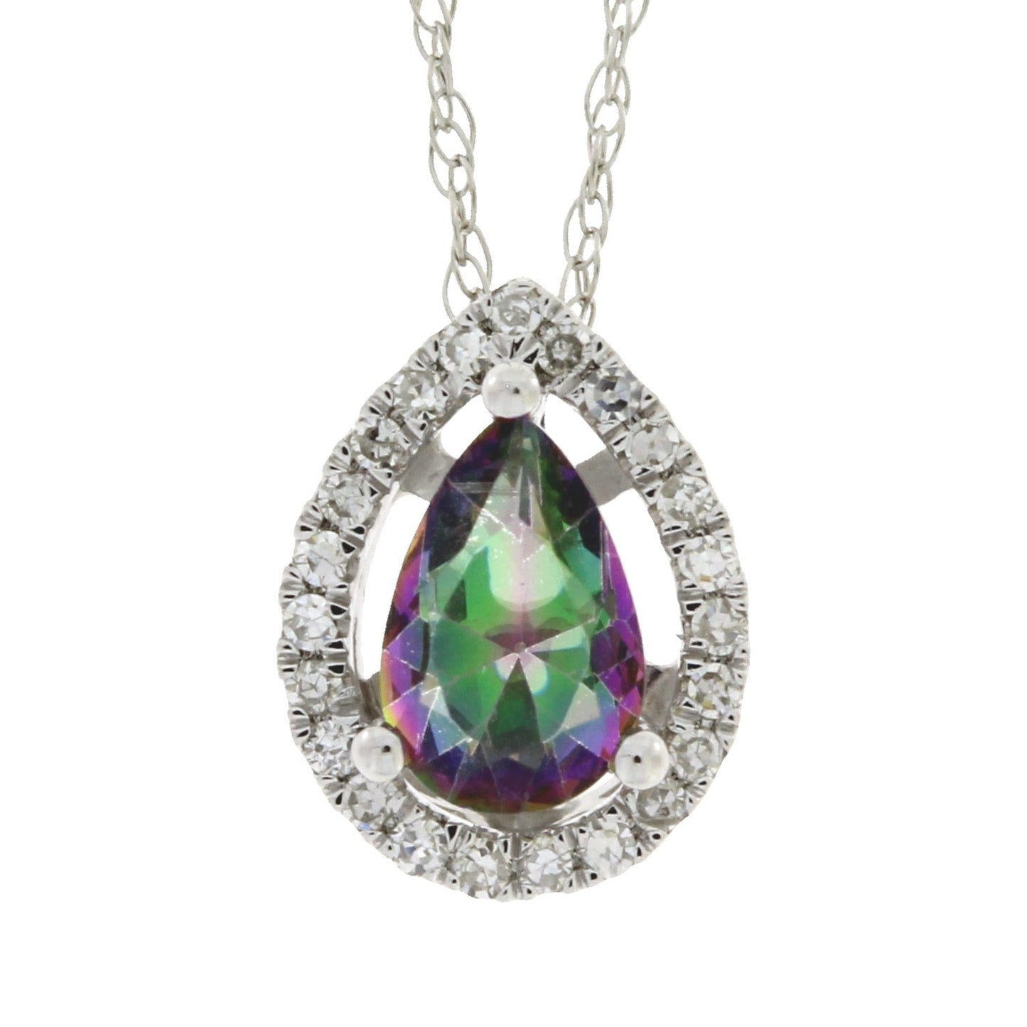Treated Topaz Diamond Fashion Pendants 14KT White Gold Bids.com