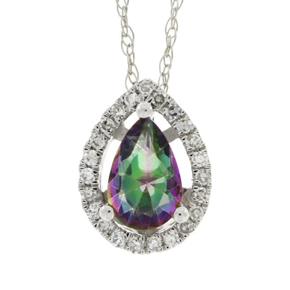 Treated Topaz Diamond Fashion Pendants 14KT White Gold Bids.com