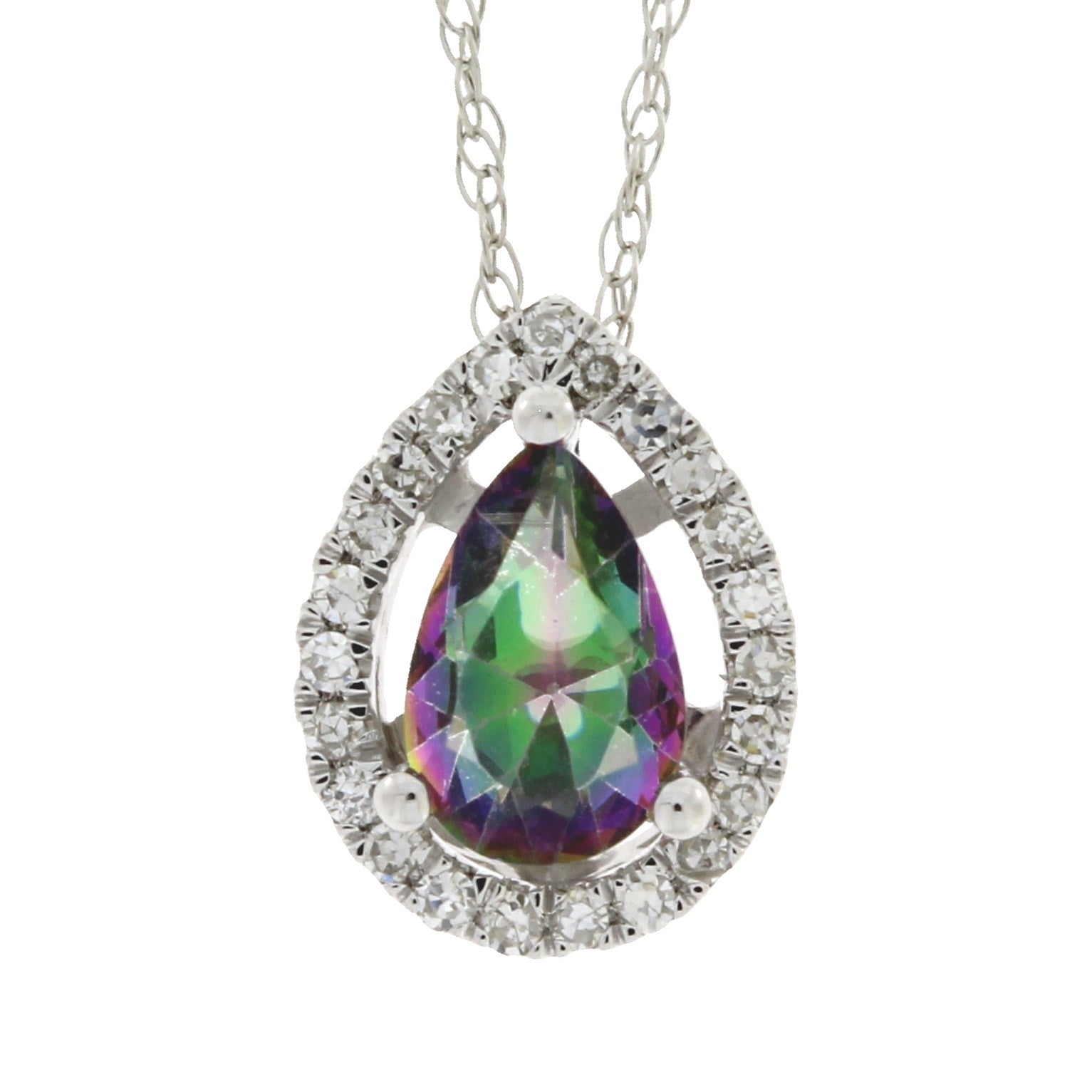 Treated Topaz Diamond Fashion Pendants 14KT White Gold Bids.com