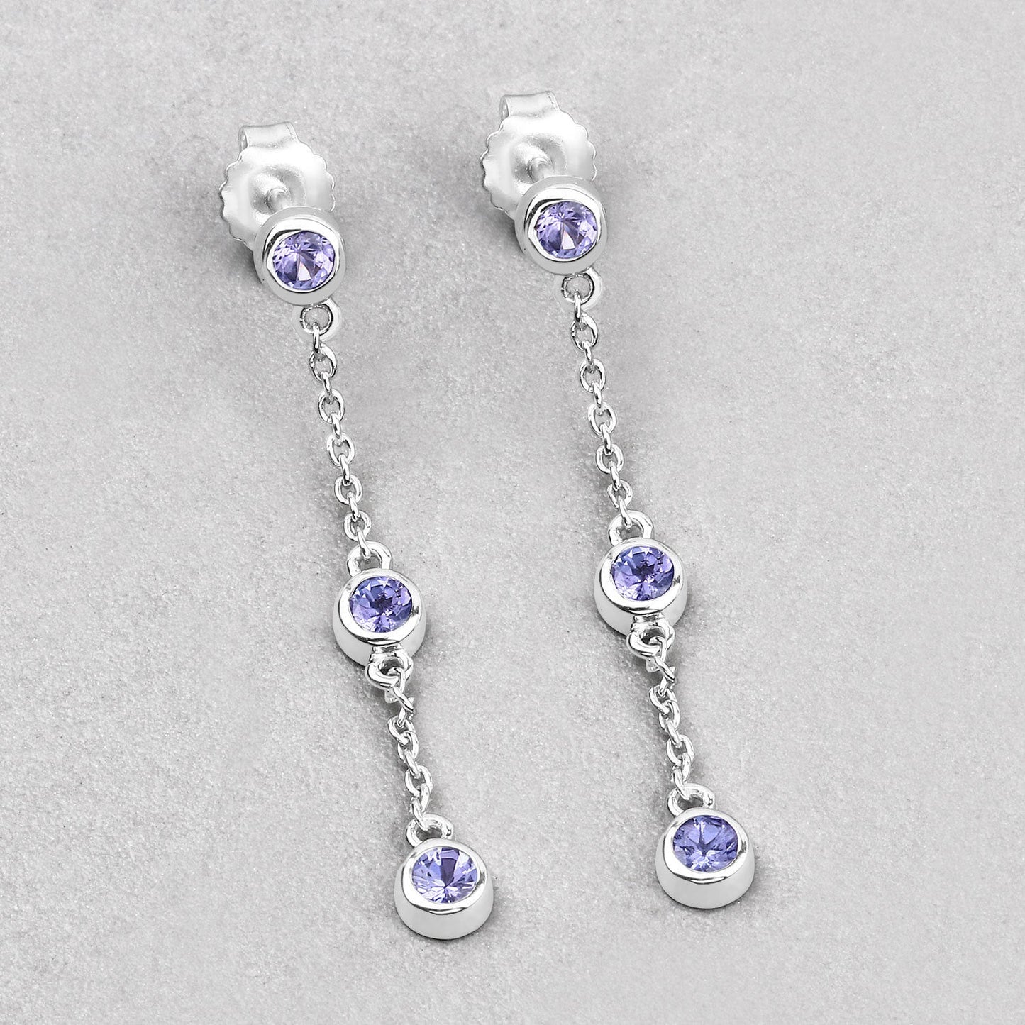 0.60 Carat Genuine Tanzanite .925 Sterling Silver Earrings Bids.com