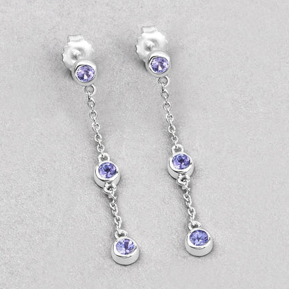 0.60 Carat Genuine Tanzanite .925 Sterling Silver Earrings Bids.com