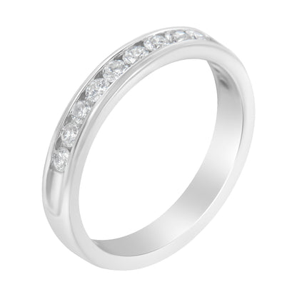 14K White Gold 1/2 cttw Diamond Band Ring (I-J Color, I2-I3 Clarity) - Size 7 Bids.com