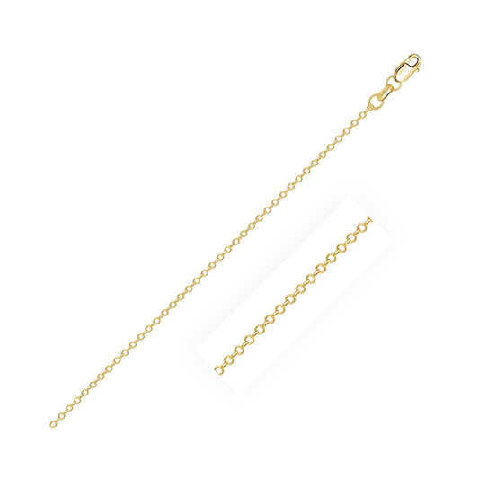 18k Yellow Gold Diamond Cut Cable Link Chain (0.80 mm) Bids.com