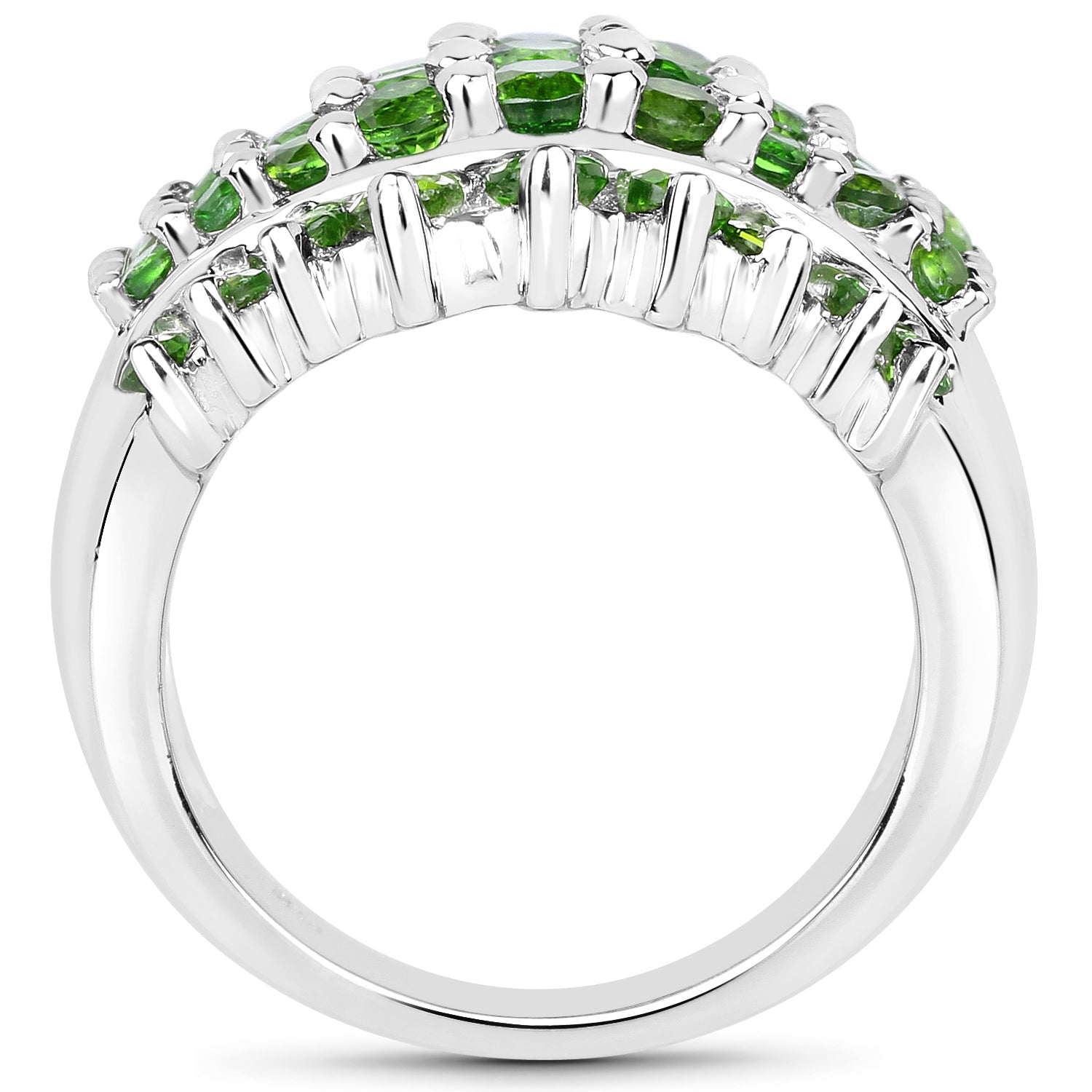 2.48 Carat Genuine Chrome Diopside .925 Sterling Silver Ring Bids.com