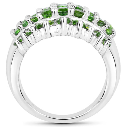 2.48 Carat Genuine Chrome Diopside .925 Sterling Silver Ring Bids.com
