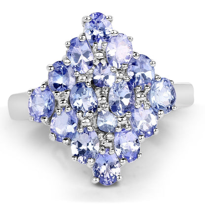 2.72 Carat Genuine Tanzanite .925 Sterling Silver Ring Bids.com