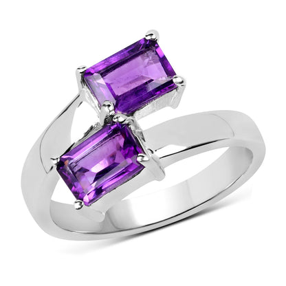 1.90 Carat Genuine Amethyst .925 Sterling Silver Ring Bids.com