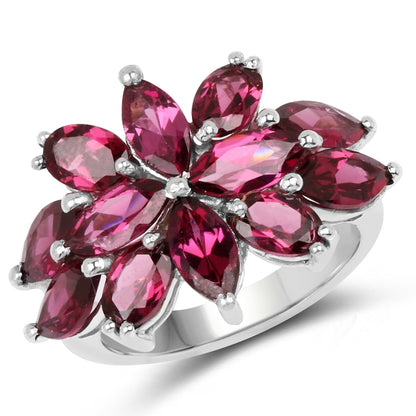 7.80 Carat Genuine Rhodolite .925 Sterling Silver Ring Bids.com