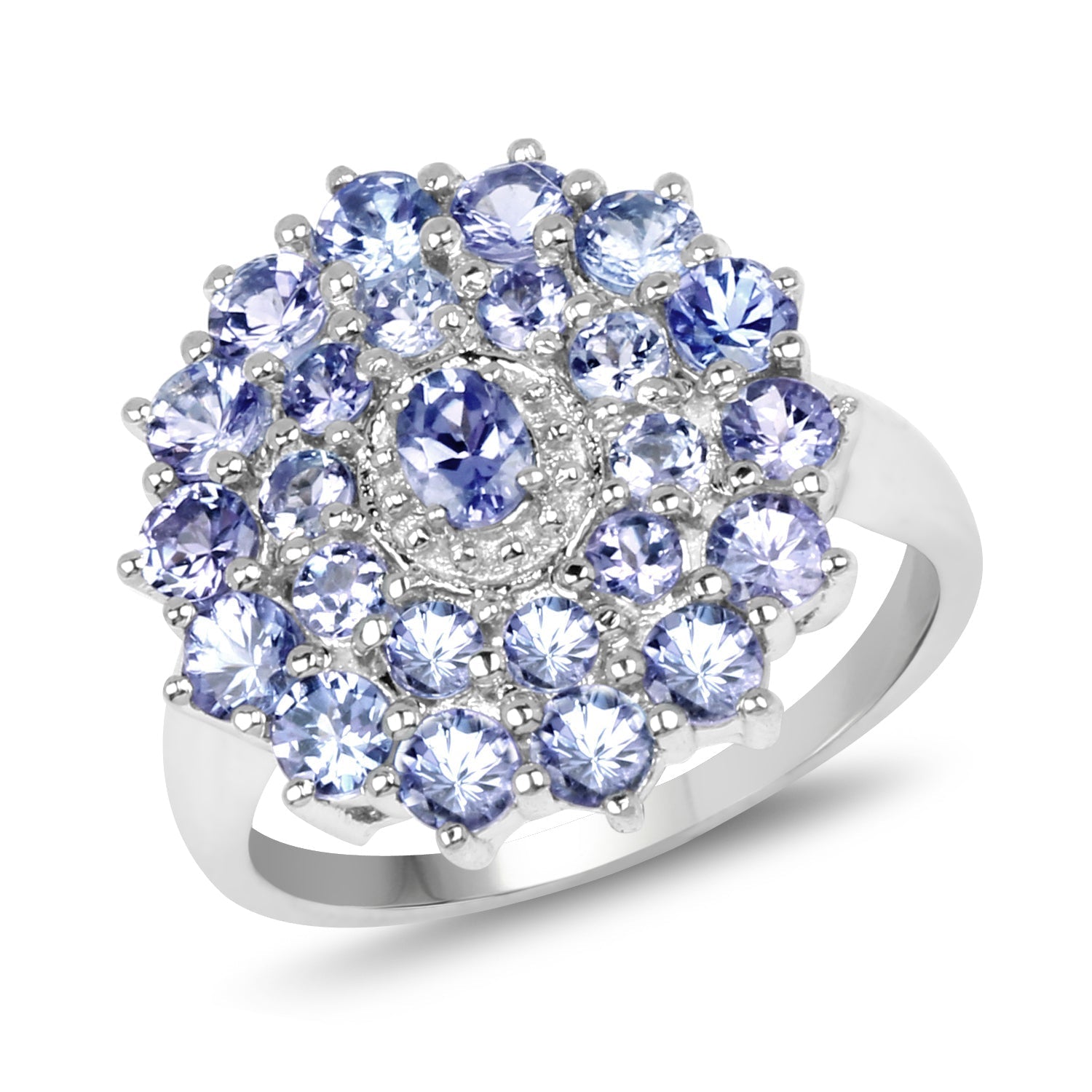 2.27 Carat Genuine Tanzanite .925 Sterling Silver Ring Bids.com