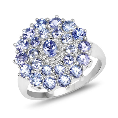 2.27 Carat Genuine Tanzanite .925 Sterling Silver Ring Bids.com