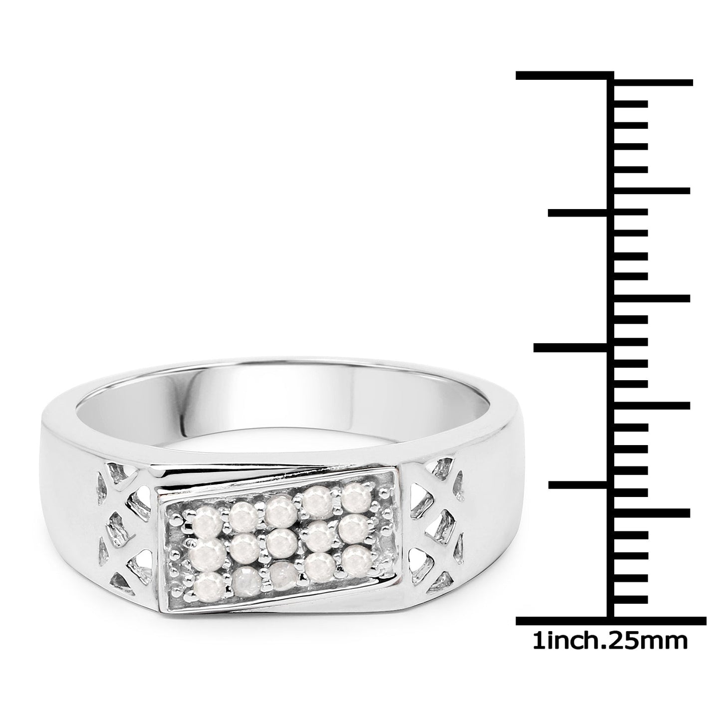0.23 Carat Genuine White Diamond .925 Sterling Silver Ring Bids.com