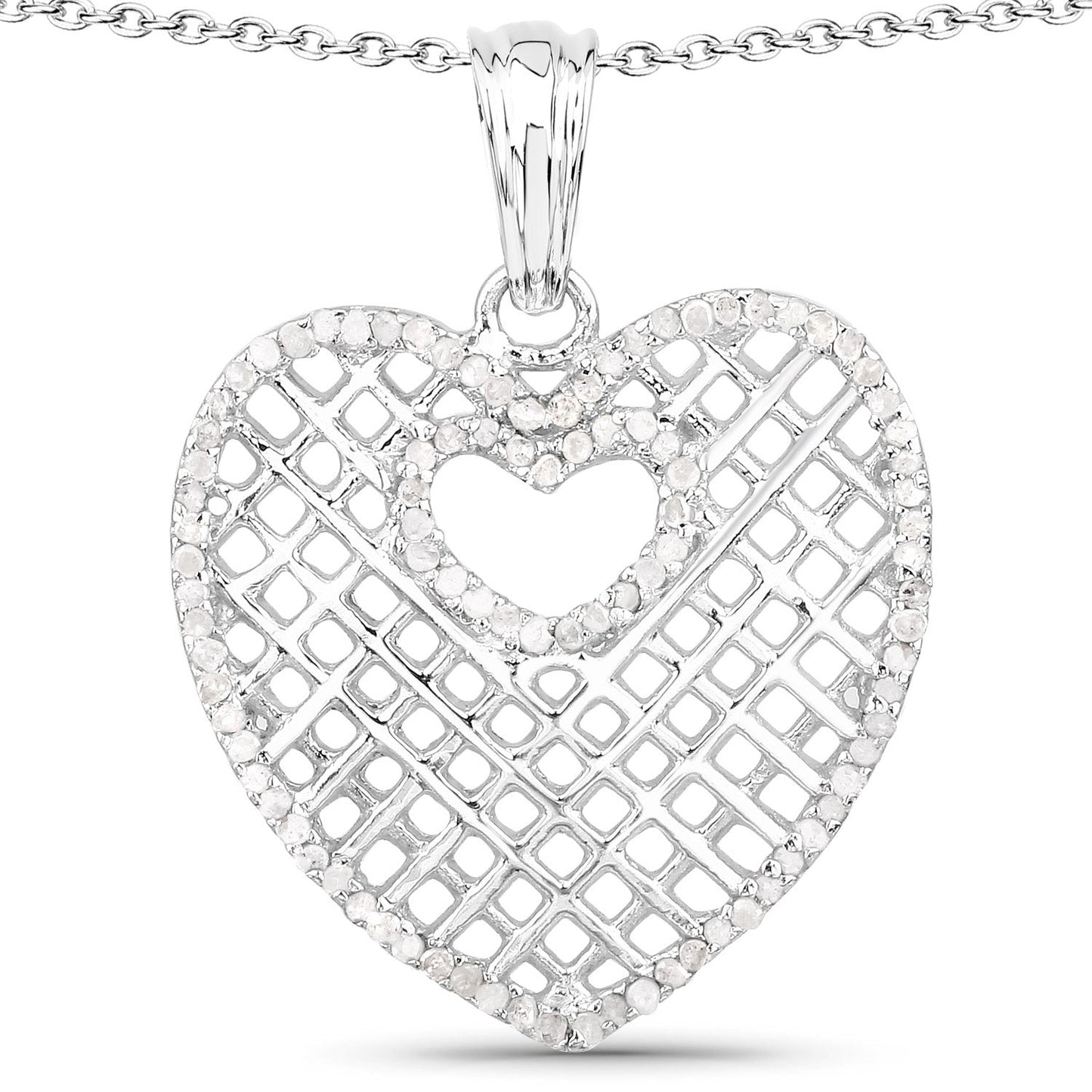 0.52 Carat Genuine White Diamond .925 Sterling Silver Pendant Bids.com