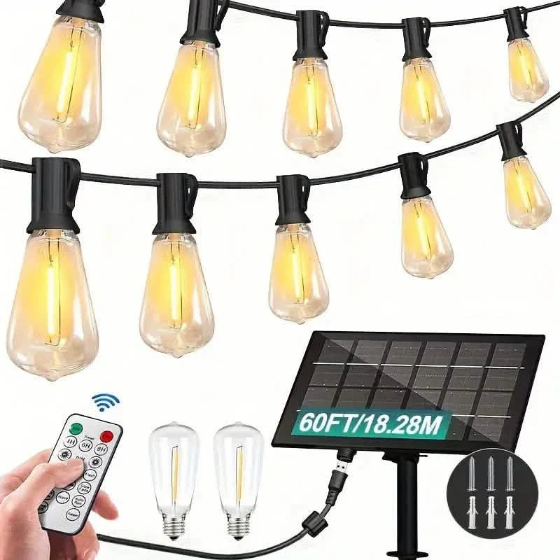 60FT Solar String Lights With USB Port & Remote Control DailySale