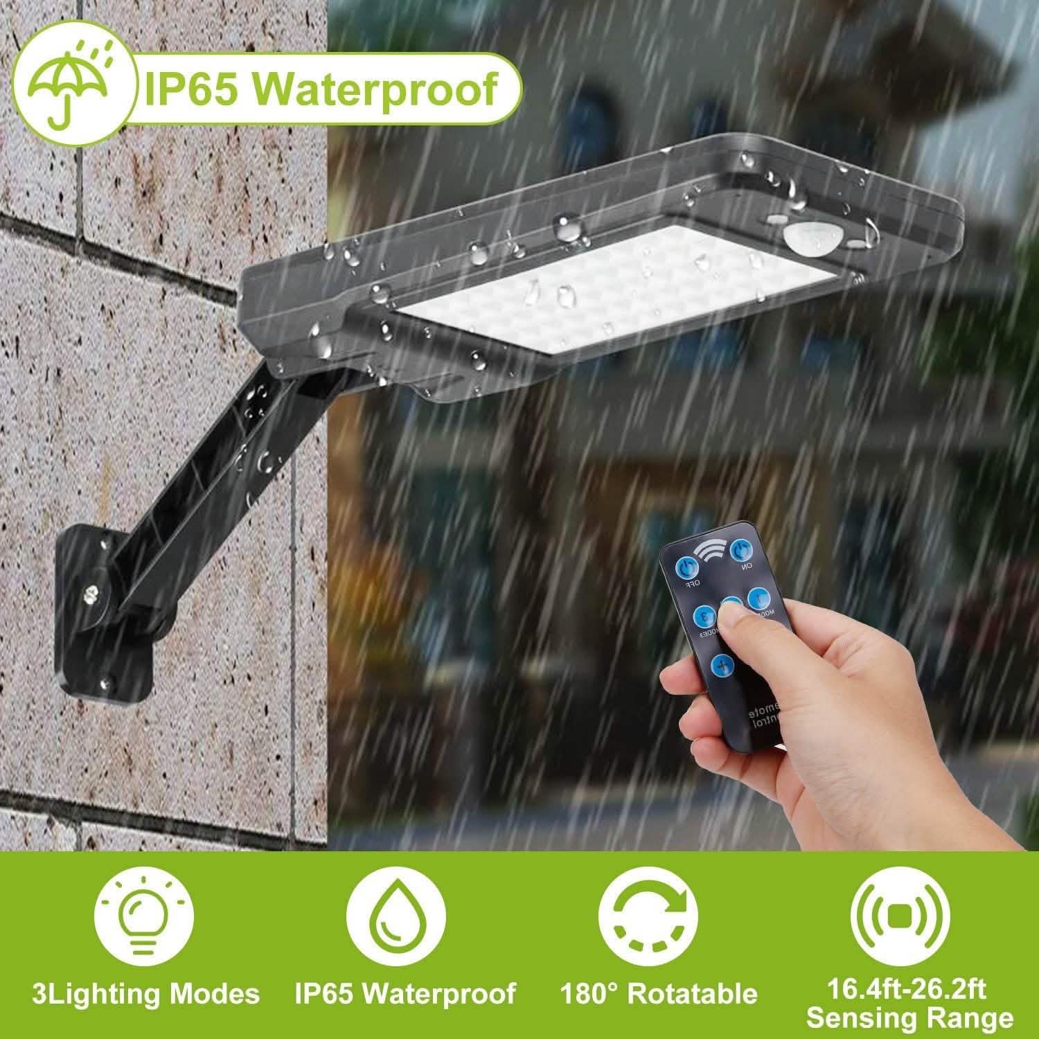 60LEDs Solar PIR Motion Sensor Remote Control Wireless Lamp DailySale