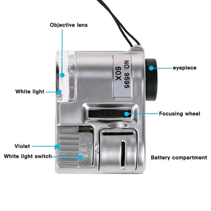 60X Handheld Magnifying Glass Mini Pocket Microscope DailySale