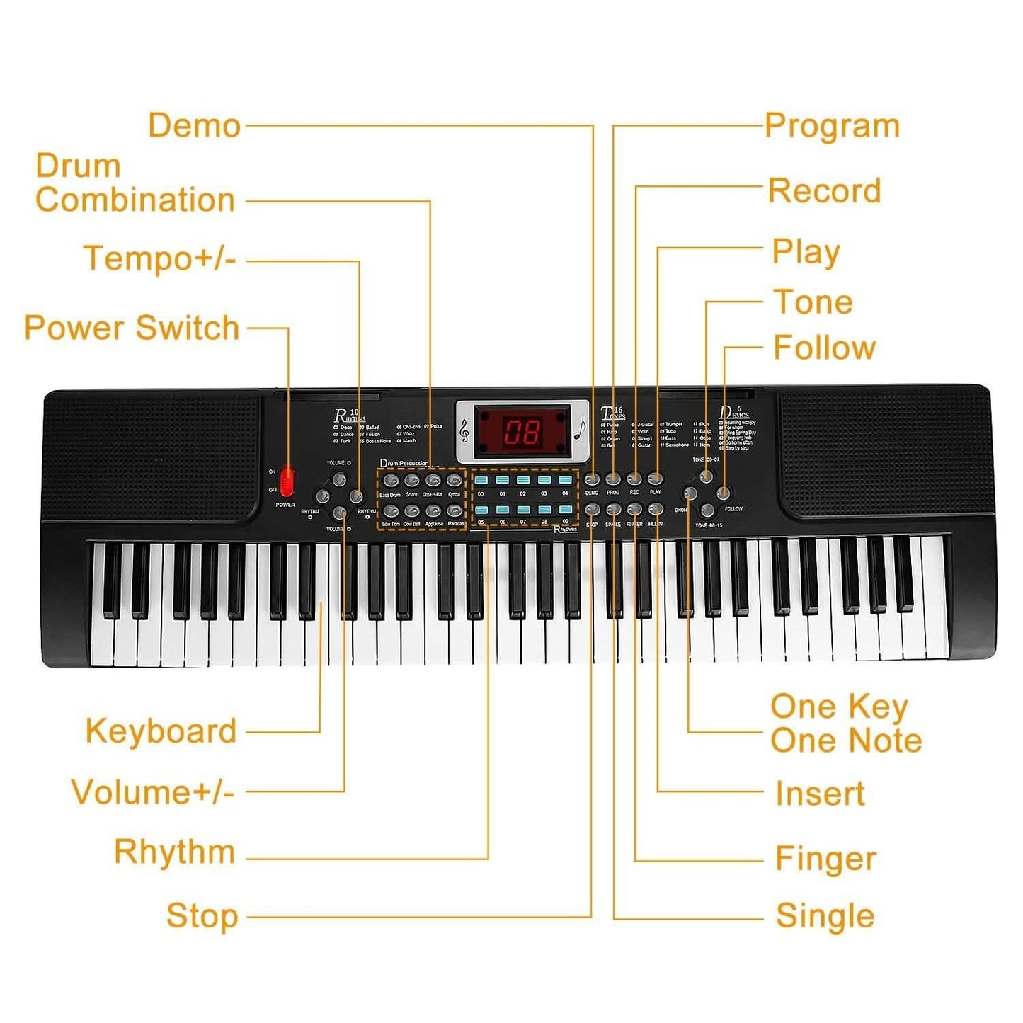 61 Keys Digital Music Electronic Keyboard DailySale
