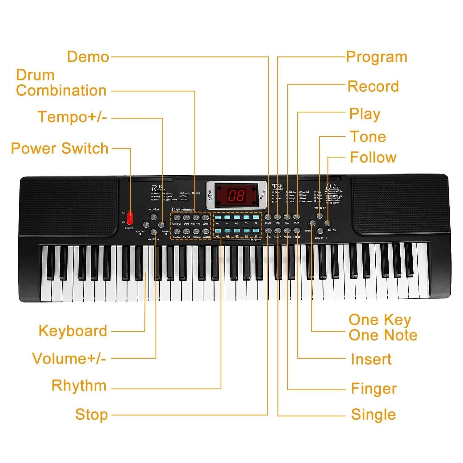 61 Keys Digital Music Electronic Keyboard DailySale