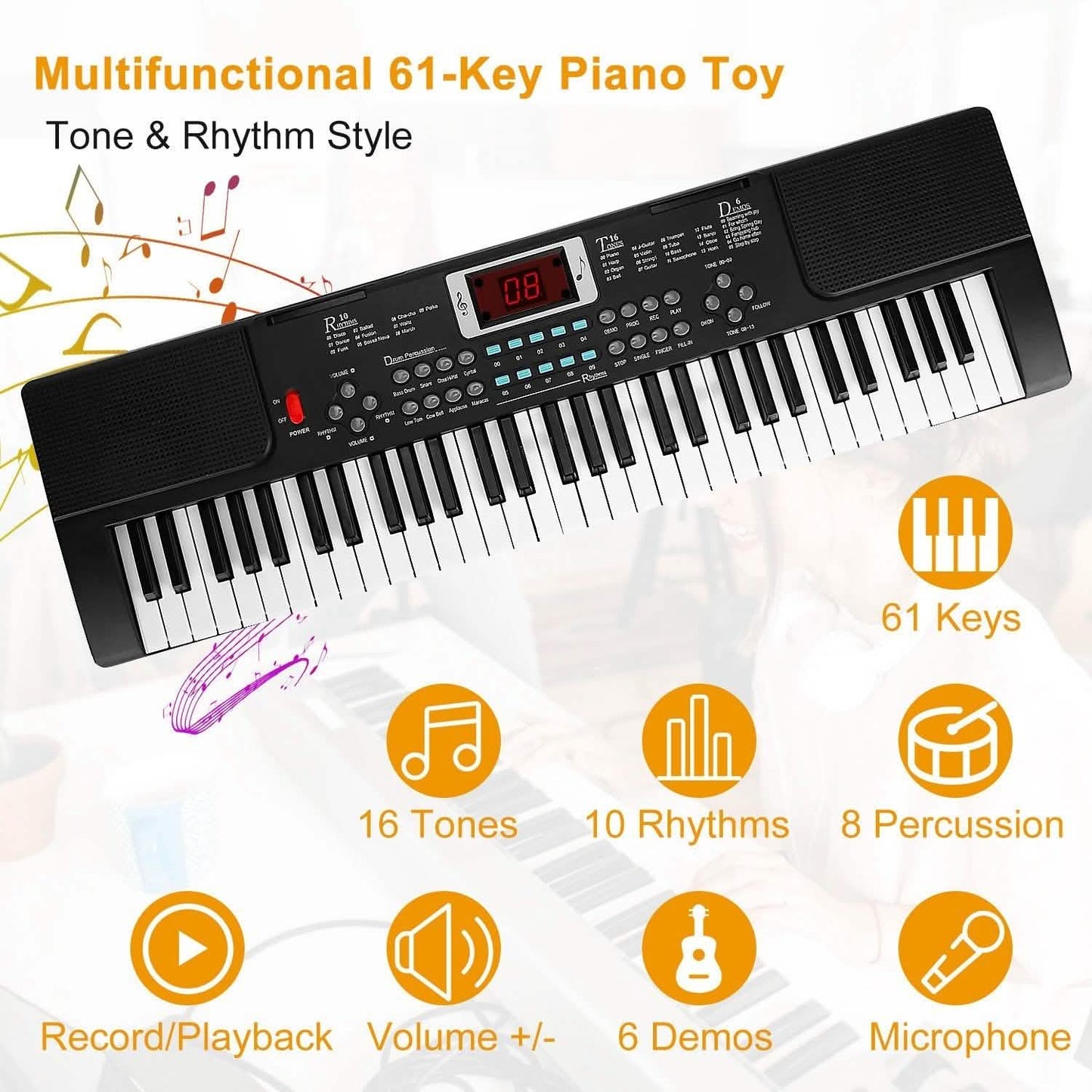 61 Keys Digital Music Electronic Keyboard DailySale