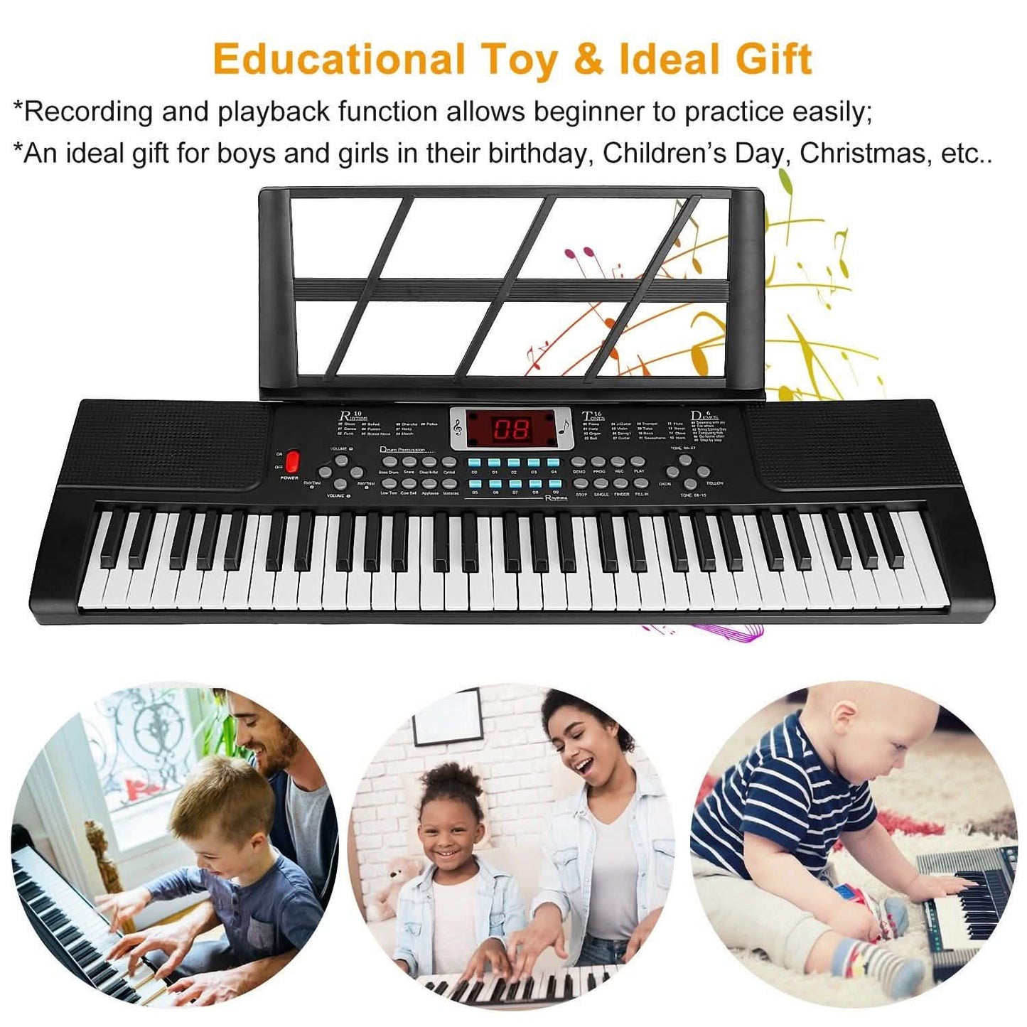61 Keys Digital Music Electronic Keyboard DailySale