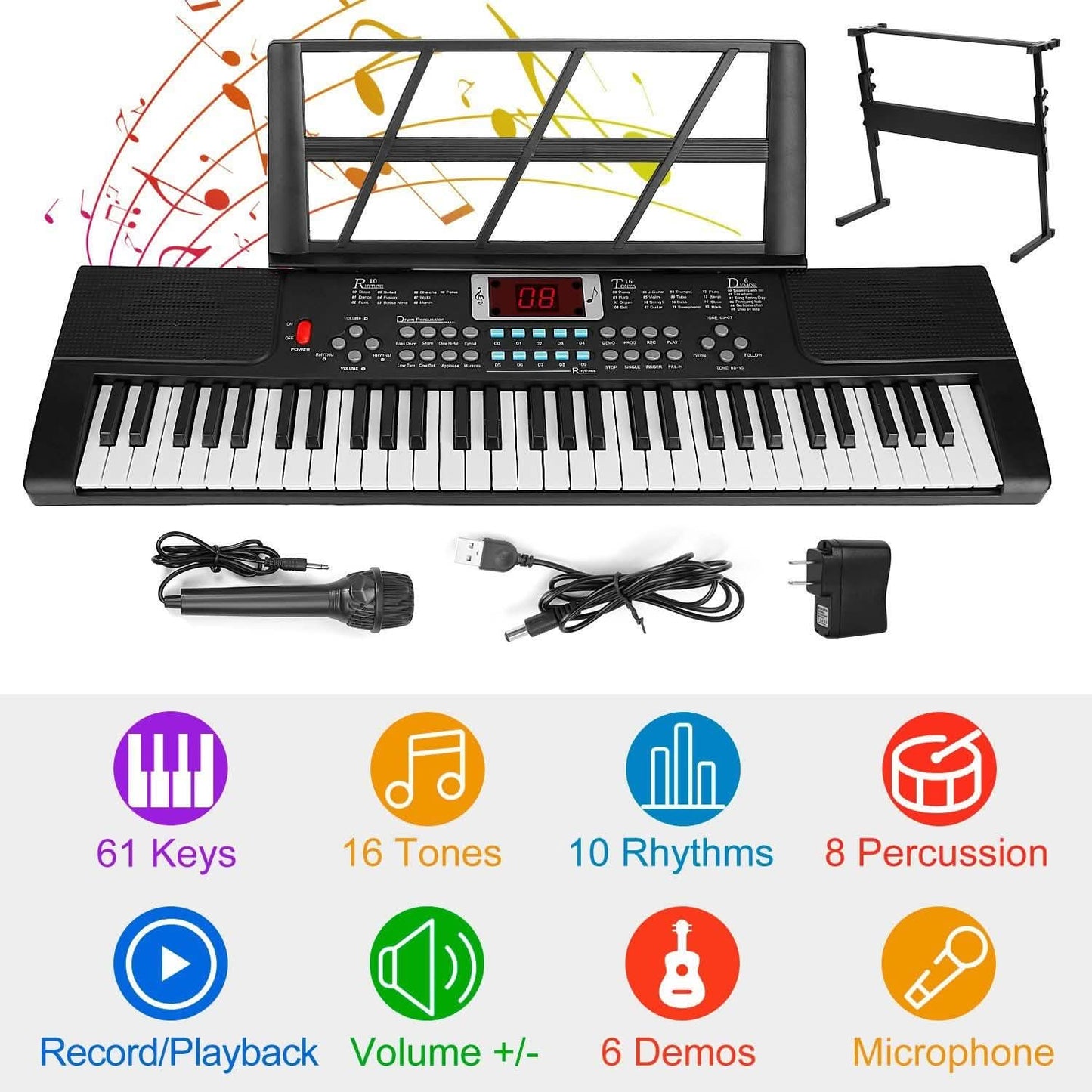 61 Keys Digital Music Electronic Keyboard DailySale