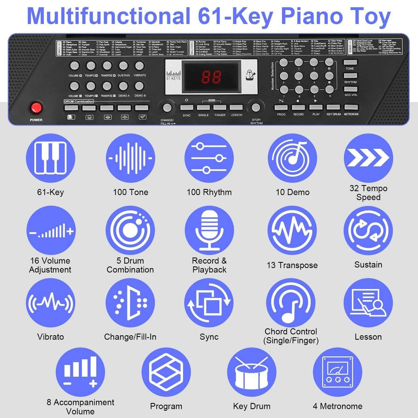 61 Keys Digital Music Keyboard Electronic Piano DailySale