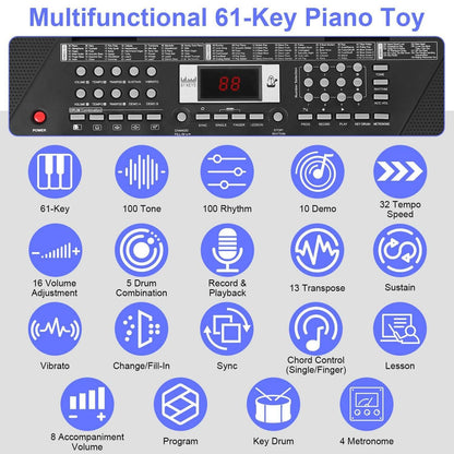 61 Keys Digital Music Keyboard Electronic Piano DailySale